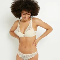 DENTELLE SOUTIEN-GORGE AMPLI FOULARD ECRU