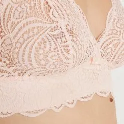 DENTELLE SOUTIEN-GORGE SANS ARMATURES POUDRE -Culottes RougeGorge Soldes 11186800 Z