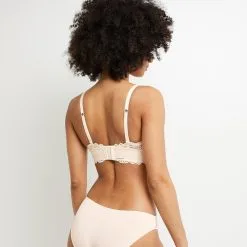 DENTELLE SOUTIEN-GORGE SANS ARMATURES ECRU -Culottes RougeGorge Soldes 11186802 D