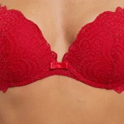 DENTELLE SOUTIEN-GORGE PUSH ROUGE -Culottes RougeGorge Soldes 11193704 Z