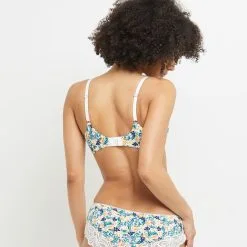 SYARA SOUTIEN-GORGE AMPLI EMBOITANT BLANC/VERT -Culottes RougeGorge Soldes 11286106 D