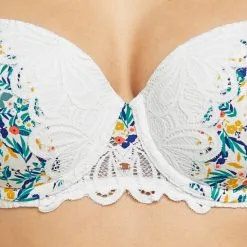 SYARA SOUTIEN-GORGE AMPLI EMBOITANT BLANC/VERT -Culottes RougeGorge Soldes 11286106 Z