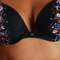 SYARA SOUTIEN-GORGE PUSH UP NOIR/ROSE -Culottes RougeGorge Soldes 11286202 Z