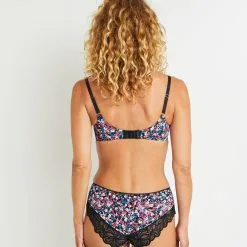 SYARA SOUTIEN-GORGE EMBOITANT NOIR/ROSE -Culottes RougeGorge Soldes 11286304 D