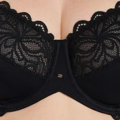 SYARA SOUTIEN-GORGE GRANDS BONNETS NOIR -Culottes RougeGorge Soldes 11286402 Z