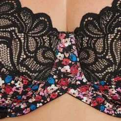 SYARA SOUTIEN-GORGE GRANDS BONNETS NOIR/ROSE -Culottes RougeGorge Soldes 11286403 Z