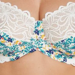 SYARA SOUTIEN-GORGE GRANDS BONNETS BLANC/VERT -Culottes RougeGorge Soldes 11286405 Z