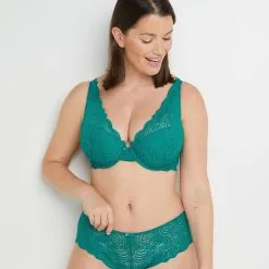 DENTELLE SOUTIEN-GORGE AMPLI FOULARD VERT