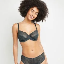 DENTELLE SOUTIEN-GORGE EMBOITANT ANTHRACITE