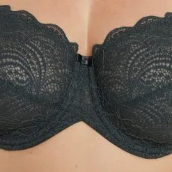 DENTELLE SOUTIEN-GORGE GRANDS BONNETS ANTHRACITE -Culottes RougeGorge Soldes 11291102 Z