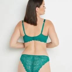 DENTELLE SOUTIEN-GORGE AMPLI EMBOITANT VERT -Culottes RougeGorge Soldes 11291203 D