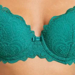 DENTELLE SOUTIEN-GORGE AMPLI EMBOITANT VERT -Culottes RougeGorge Soldes 11291203 Z