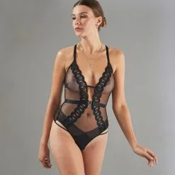 Aphrodite BODYSTRING TULLE BRODE NOIR