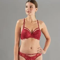 APOLLON SOUTIEN-GORGE PUSH UP DENTELLE BORDEAUX