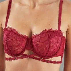 APOLLON SOUTIEN-GORGE BALCONNET DENTELLE BORDEAUX -Culottes RougeGorge Soldes 11299800 Z