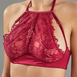 APOLLON SOUTIEN-GORGE PLONGEANT DENTELLE BORDEAUX -Culottes RougeGorge Soldes 11299900 Z