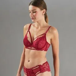 APOLLON SOUTIEN-GORGE EMBOITANT DENTELLE BORDEAUX