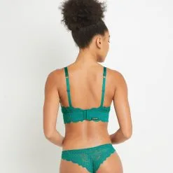 DENTELLE SOUTIEN-GORGE SANS ARMATURES VERT -Culottes RougeGorge Soldes 11307000 D