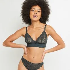 DENTELLE SOUTIEN-GORGE SANS ARMATURES ANTHRACITE