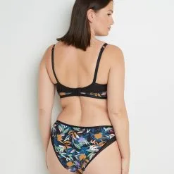 Bise SOUTIEN-GORGE EMBOITANT MICROFIBRE MULTICO NOIR -Culottes RougeGorge Soldes 20003000 D