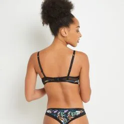 Bise SOUTIEN-GORGE AMPLIFORME MICROFIBRE MULTICO NOIR -Culottes RougeGorge Soldes 20003200 D