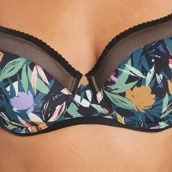 Bise SOUTIEN-GORGE AMPLIFORME MICROFIBRE MULTICO NOIR -Culottes RougeGorge Soldes 20003200 Z