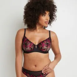 Betty SOUTIEN-GORGE CORBEILLE BRODE MULTICO NOIR