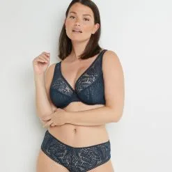 Bianca SOUTIEN-GORGE CORBEILLE DENTELLE PETROLE