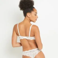 TINA SOUTIEN-GORGE PUSH UP DENTELLE BLANC -Culottes RougeGorge Soldes 20017800 D