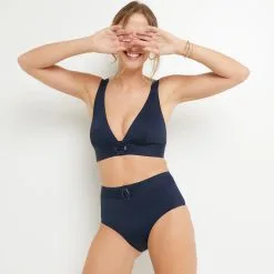 Louise MAILLOT DE BAIN CULOTTE HAUTE MARINE -Culottes RougeGorge Soldes 20018800 D