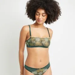 Betsy SOUTIEN-GORGE BRASSIERE TULLE VERT FONCE