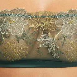 Betsy SOUTIEN-GORGE BRASSIERE TULLE VERT FONCE -Culottes RougeGorge Soldes 20024000 Z