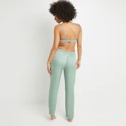 BERLIOZ PANTALON SATIN MAT Vert Clair -Culottes RougeGorge Soldes 20029100 D