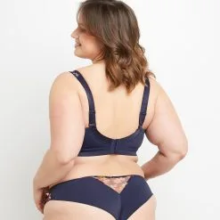 Blanche SOUTIEN-GORGE GRANDS BONNETS MULTICO BLEU -Culottes RougeGorge Soldes 20032200 D