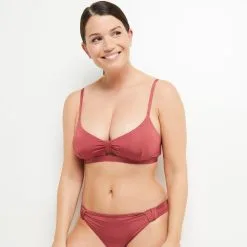 Leonie MAILLOT DE BAIN TRIANGLE BORDEAUX -Culottes RougeGorge Soldes 20035400 C