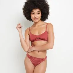 Leonie MAILLOT DE BAIN SLIP MIDI BORDEAUX -Culottes RougeGorge Soldes 20036000 D