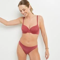 Leonie MAILLOT DE BAIN BRESILIEN BORDEAUX -Culottes RougeGorge Soldes 20036100 D