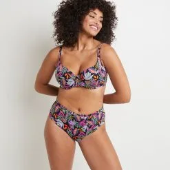 Lavande MAILLOT DE BAIN CULOTTE HAUTE NOIR -Culottes RougeGorge Soldes 20045300 C