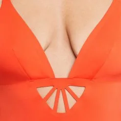 Lisa MAILLOT DE BAIN 1 PIECE TRIANGLE ORANGE -Culottes RougeGorge Soldes 20049702 Z