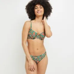Laika MAILLOT DE BAIN SLIP MIDI VERT -Culottes RougeGorge Soldes 20050400 D