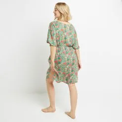 Laika TUNIQUE BEACHWEAR VERT 7 Laika TUNIQUE BEACHWEAR VERT -Culottes RougeGorge Soldes 20056000 D