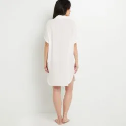 LEILA TUNIQUE BEACHWEAR BLANC 7 LEILA TUNIQUE BEACHWEAR BLANC -Culottes RougeGorge Soldes 20056200 D