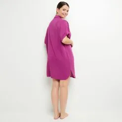 LEILA TUNIQUE BEACHWEAR FUCHSIA -Culottes RougeGorge Soldes 20056201 D