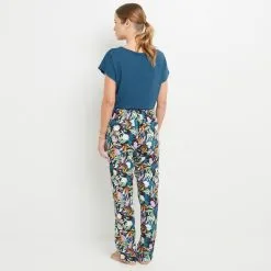 BECKIE PANTALON MULTICO BLEU -Culottes RougeGorge Soldes 20061200 D