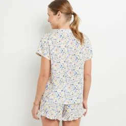 Beach CHEMISE IMPRIME MULTICO BLEU -Culottes RougeGorge Soldes 20065500 D