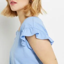 BILL TEE SHIRT MANCHES COURTES COTON BLEU CLAIR 6 BILL TEE SHIRT MANCHES COURTES COTON BLEU CLAIR -Culottes RougeGorge Soldes 20065800 Z