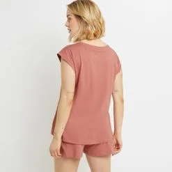 Bambi TEE SHIRT MANCHES COURTES COTON ROSE -Culottes RougeGorge Soldes 20070500 D