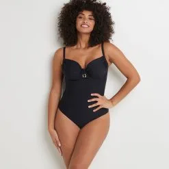 Lana MAILLOT DE BAIN UNE PIECE EMBOITANT NOIR 9 Lana MAILLOT DE BAIN UNE PIECE EMBOITANT NOIR -Culottes RougeGorge Soldes 20072900 C