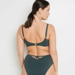 Lisa MAILLOT DE BAIN GRANDS BONNETS VERT FONCE -Culottes RougeGorge Soldes 20075701 D gt