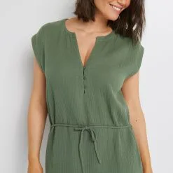 JAEL TUNIQUE GAZE DE COTON KAKI -Culottes RougeGorge Soldes 42595302 Z